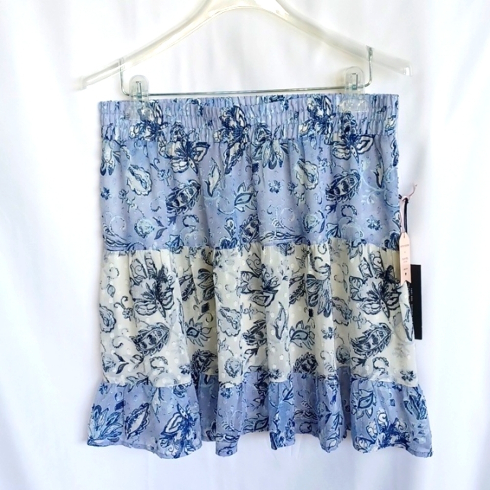 rachel zoe blue and white skirt, Lined | nwt | size Med, Elastic Waist